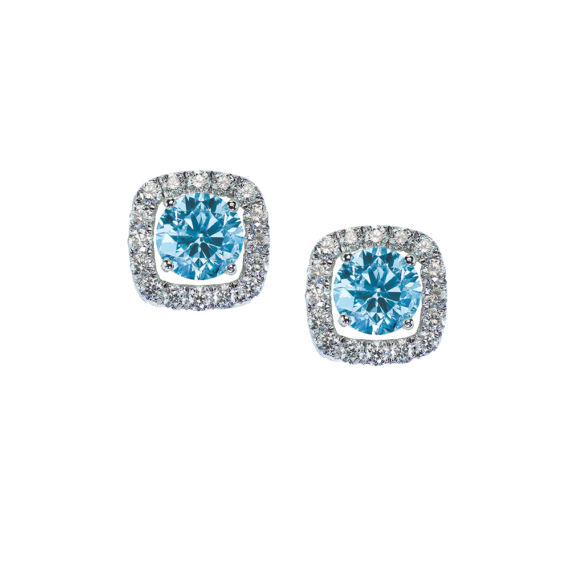 White Gold Ring Earrings in Topaz and Diamond