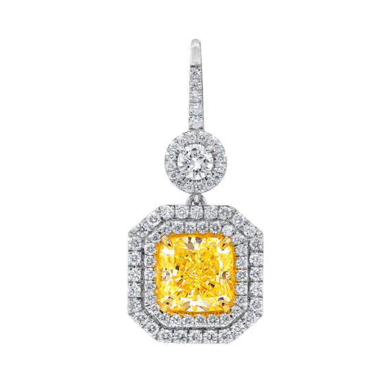 White Gold Necklace in Diamonds and Citrine